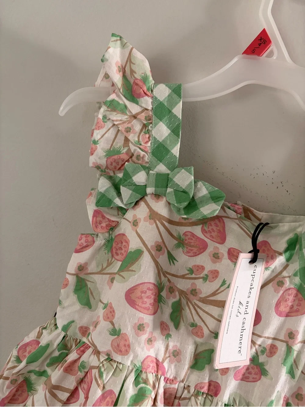 Cupcakes & Cashmere Pink Strawberry Print Dress with Matching Headband